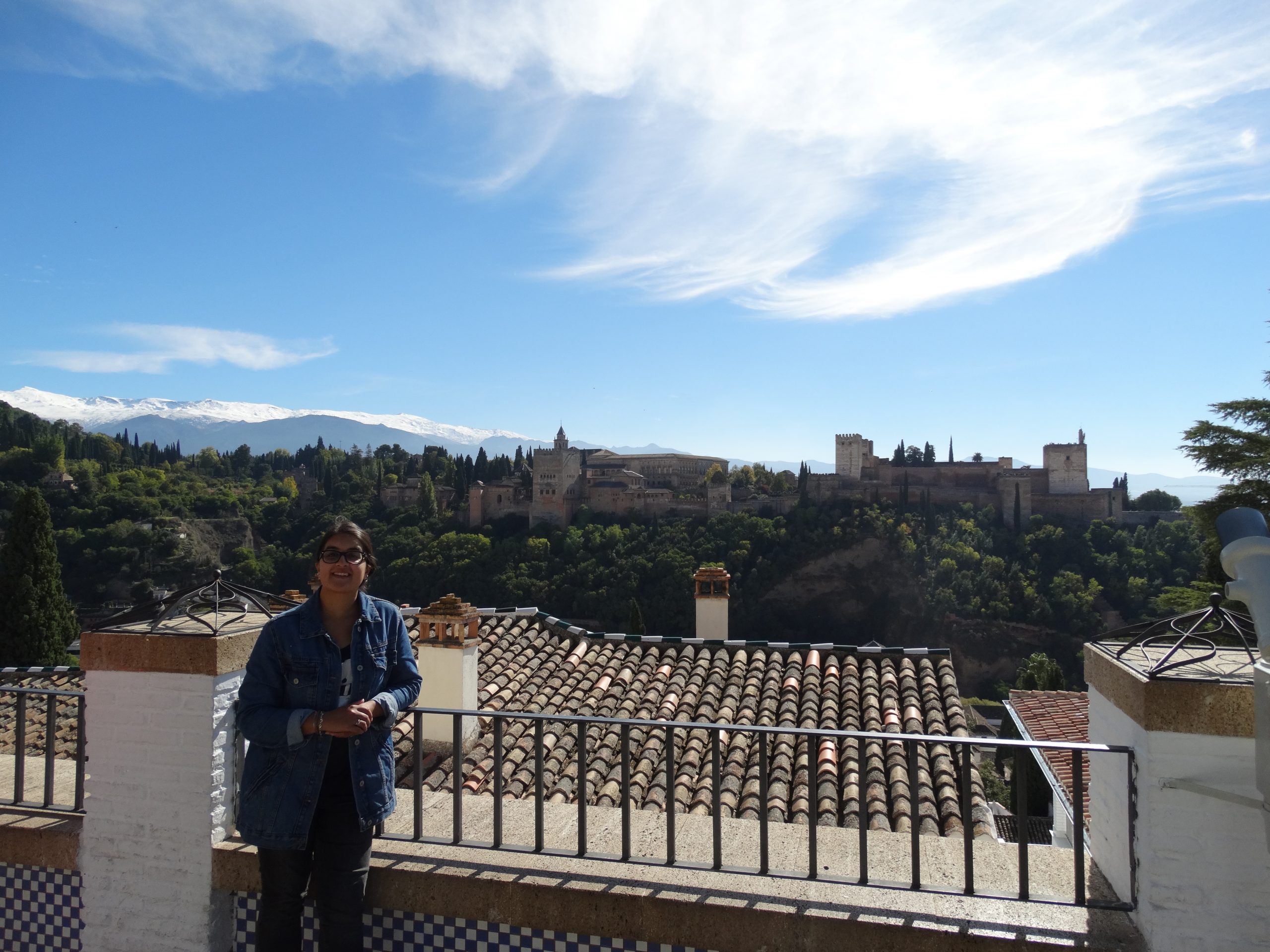 Granada Spain. Mirador to see the Alhambra and Sierra Nevada